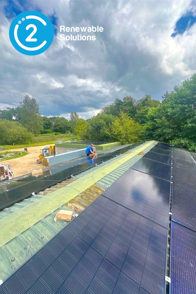 Commercial solar with C2 Renewable Solutions at a Trout Farm in Poole, Dorset.